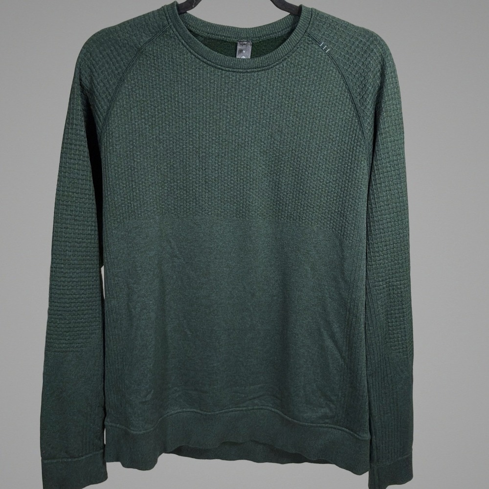 Lululemon Engineered Warmth Crewneck M Mens Merino Wool Blend Green
